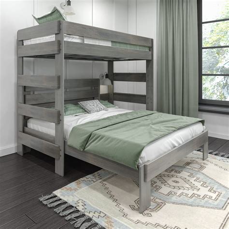 twin over queen l shaped bunk bed|twin over queen loft bed.